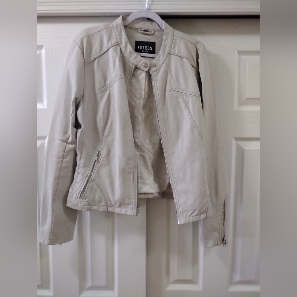 Guess Bone Moto Jacket Size XXL